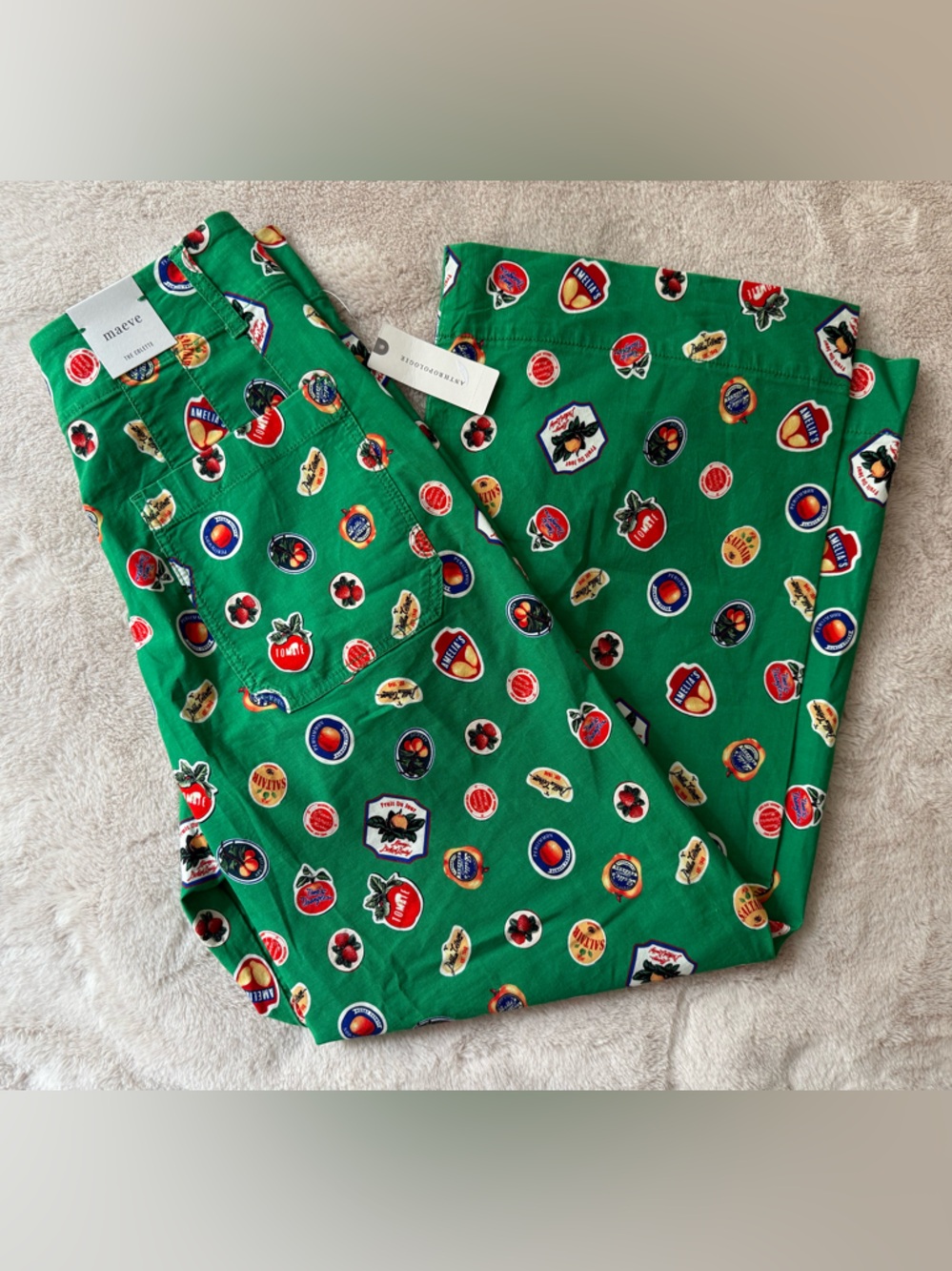 NWT Anthro Maeve The Colette Cropped Wide-Leg Pants Magic Fabric Green Size 28 - Picture 2 of 8